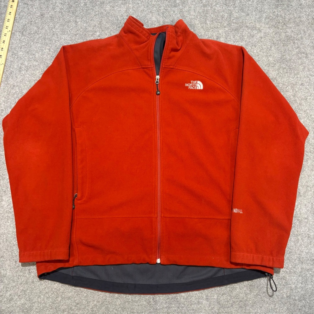 The North Face WindWall Fleece Jacket Mens XXL Red Full Zip Wind Resistant Coat
